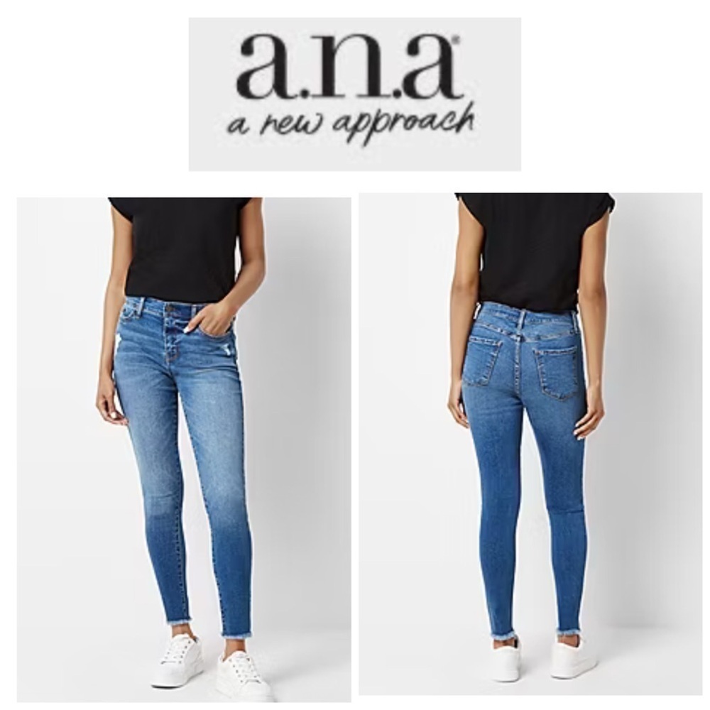 💥A.n.a Button Fly High Rise Skinny Jeans light wash 8P